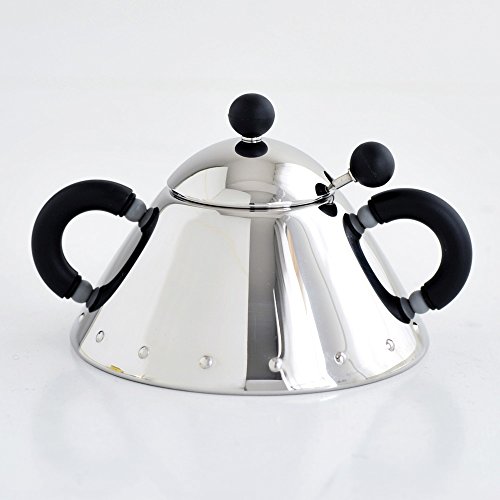 Alessi B Sugar Bowl and Spoon, Black