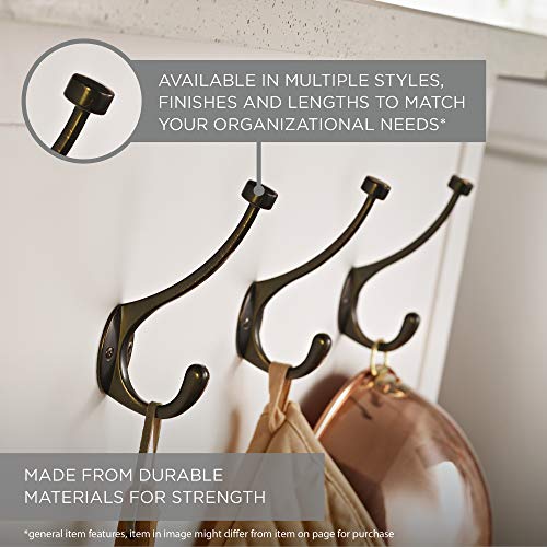 Liberty Hardware Double Prong Robe Hook with Ball End, Antique Brass, Packaging May Vary
