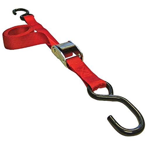 Erickson 05605 Red 1" x 5.5' Cam Buckle Tie-Down Strap, 900 lb Load Capacity, (Pack of 4)