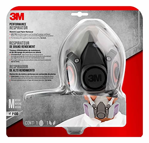 3M Lead Paint Removal Respirator with P-Series Particulate Filter, Reusable Respirator, 1-Pack