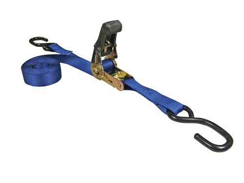 Erickson 01415 Blue 1" x 10' Rubber Handle Ratcheting Tie-Down Strap, 1200 lb Load Capacity, (Pack of 4)