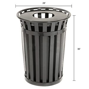 Global Industrial 36 Gallon Outdoor Metal Waste Receptacle, Black