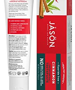 Jason Healthy Mouth Tartar Control Fluoride-Free Paste, Tea Tree Oil & Cinnamon, 4.2 Oz (Packaging May Vary)