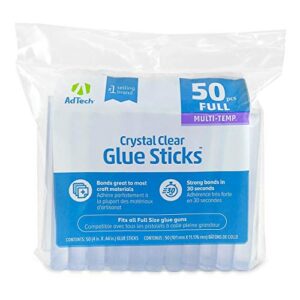 adtech w220-14zip50 crystal clear glue sticks, 50 pieces