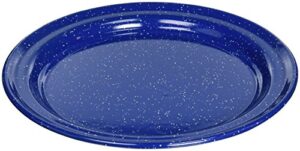 gsi outdoors 10 inch enamelware plate for camp, cabin and farmhouse kitchen – blue