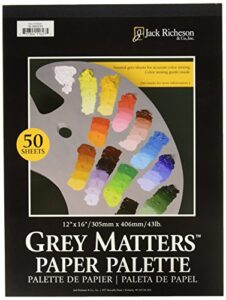 jack richeson grey matters paper palette, 12 by 16-inch, 50 sheets – jack-100281