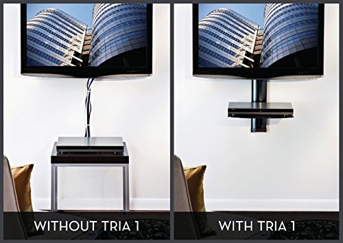 Omnimount Tria 1 B 1-Shelf Wall Furniture - Black/Dark Glass