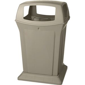 rubbermaid commercial ranger trash can, 45 gallon, beige, fg917388beig