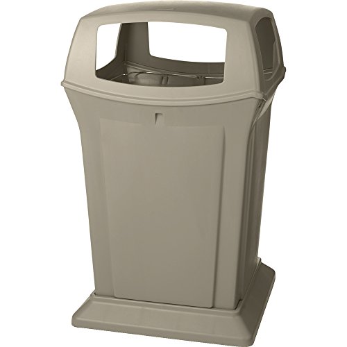 Rubbermaid Commercial Ranger Trash Can, 45 Gallon, Beige, FG917388BEIG