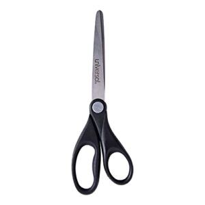universal 92008 stainless steel office scissors, 7″ long, straight handle, black