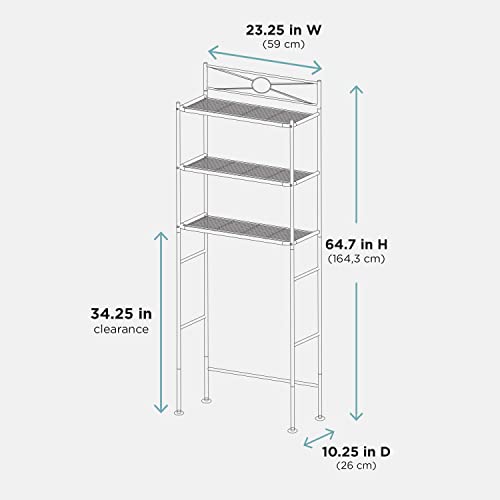 Zenna Home Metal Over-the-Toilet Bathroom Spacesaver, Satin Nickel