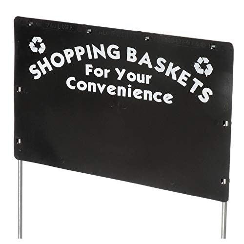 Good L Shopping Basket Stand with Black Sign