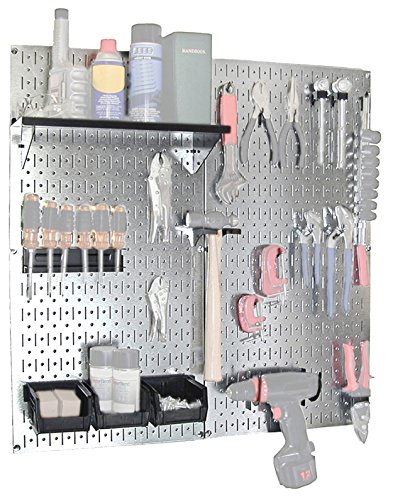 Wall Control 30-WGL-200GVB Galvanized Steel Pegboard Tool Organizer, Galv/Black