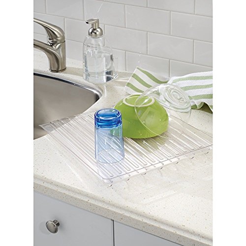 iDesign Forma BPA-Free Plastic Dish Drainer - 12" x 14.25" x 1.5", Clear