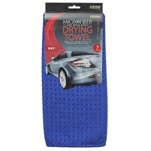 viking car care 912400 waffle weave drying towel – 7 square feet, royal blue