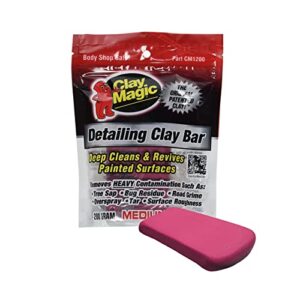 auto magic clay magic – red clay bar for glass, chrome, fiberglass and more – medium – 200 grams