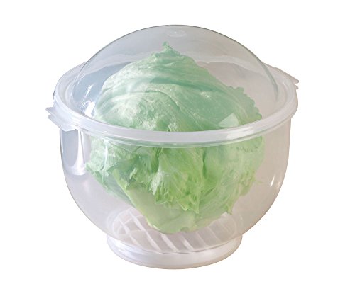 WalterDrake Lettuce KeeperTM - Lettuce Crisper Salad Keeper Container Keeps your Salads and Vegetables Crisp and Fresh- 7" X 8" (brown) (1) (1)