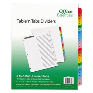 office essentials 11677 table ‘n tabs dividers, 26-tab, letter