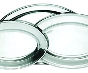 Update International (OP-16) 15 3/4" x 10 1/2" Oval Stainless Steel Platter