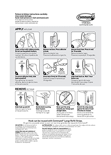 Command 17083 Designer Large Plastic Hook, 1 Hook 2 Strips