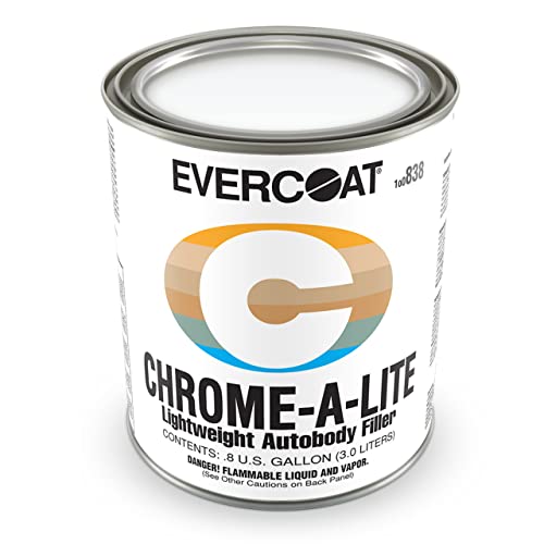 Evercoat Chrome-A-Lite Body Filler for Aluminum, Fiberglass, Galvanized Steel, and More - 128 Fl Oz