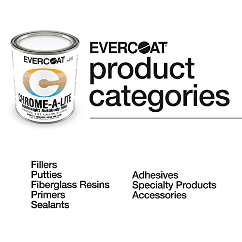 Evercoat Chrome-A-Lite Body Filler for Aluminum, Fiberglass, Galvanized Steel, and More - 128 Fl Oz