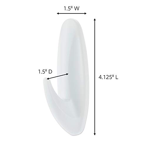 Command Designer Bath Hook, Large, White, 1-Hook with Water-Resistant Strips (17083B-ES), Organize your dorm