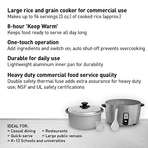 Panasonic Commercial Rice Cooker, Large Capacity 46-Cup (Cooked), 23-Cup (Uncooked) with One-Touch Operation and 8-Hour Keep Warm - SR-42HZP - Silver