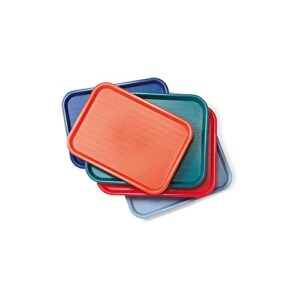 CFS Cafe Plastic Fast Food Tray, 14" x 18", Red, (Pack of 12)