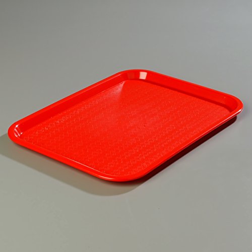 CFS Cafe Plastic Fast Food Tray, 14" x 18", Red, (Pack of 12)