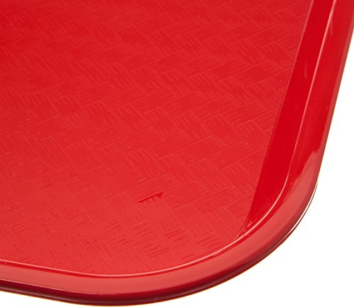 CFS Cafe Plastic Fast Food Tray, 14" x 18", Red, (Pack of 12)