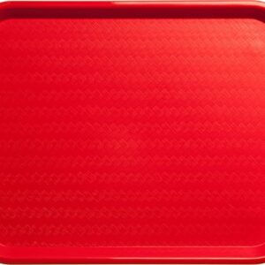 CFS Cafe Plastic Fast Food Tray, 14" x 18", Red, (Pack of 12)