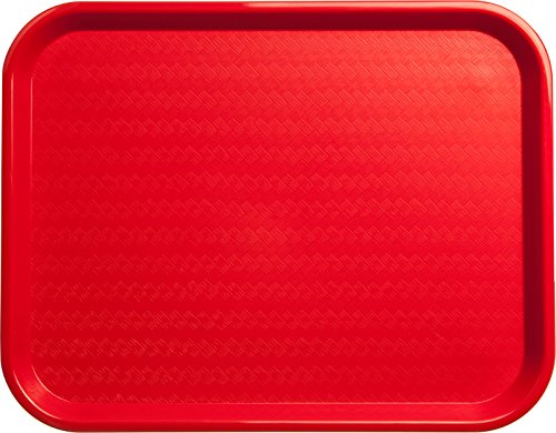 CFS Cafe Plastic Fast Food Tray, 14" x 18", Red, (Pack of 12)