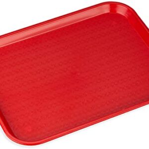 CFS Cafe Plastic Fast Food Tray, 14" x 18", Red, (Pack of 12)