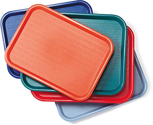 CFS CT101408 Cafe Standard Plastic Cafeteria/Fast Food Tray, NSF Certified, BPA Free, 14" Length x 10" Width, Forest Green (Pack of 24)