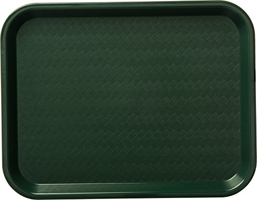 CFS CT101408 Cafe Standard Plastic Cafeteria/Fast Food Tray, NSF Certified, BPA Free, 14" Length x 10" Width, Forest Green (Pack of 24)