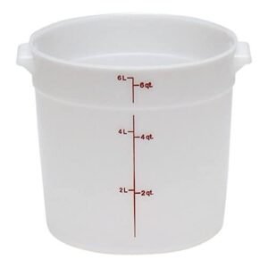 camtainer cambro rfs6148 white poly round 6 qt storage container, red