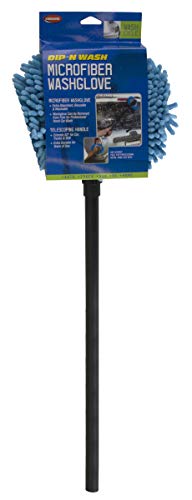 Carrand 93210 Long Chenille Microfiber Wash Mop with 48" Extension Pole , Black