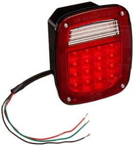 grote g5092-5 hi count led stop tail turn light (lh with license window) , red