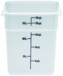 cambro 18sfsp148 white poly 18 qt camsquare food storage container