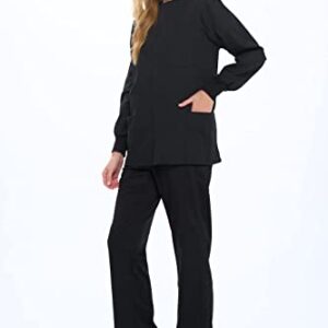 Natural Uniforms Warm Up Scrub Jacket-Black-Large
