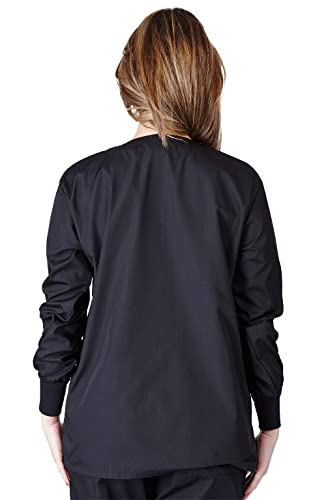 Natural Uniforms Warm Up Scrub Jacket-Black-Large