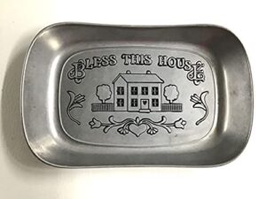 wilton armetale bless this house large bread tray – matte finish