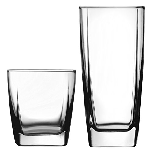 Anchor Hocking Rio Small and Large Drinking Glasses, Set of 16, Clear, 80850L13