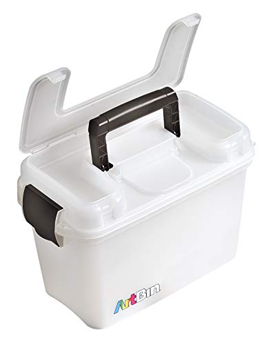 ArtBin 8408AB Sidekick Carrying Case, Portable Art & Craft Organizer with Handle, [1] Plastic Storage Case, Translucent
