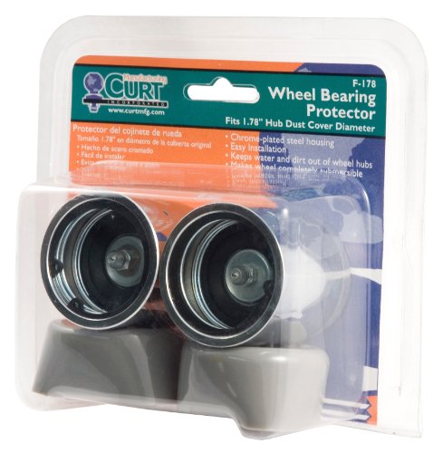 CURT 22178 1.78-Inch Trailer Wheel Bearing Protectors and Dust Covers, 2-Pack