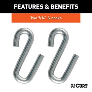 CURT 80031 48-Inch Trailer Safety Chain with 7/16-In S-Hooks, 5,000 lbs Break Strength