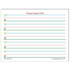teacher created resources 76501 smart start k-1 writing paper: 100 sheets, white