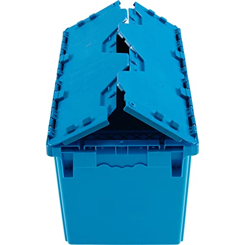 Distribution Container with Hinged Lid 22-3/8x13x13 Blue