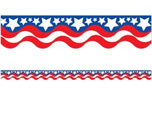 teacher created resources patriotic border trim, multi color (4158)